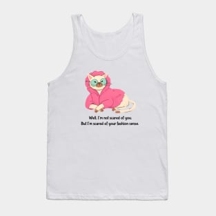 Bougie Funny Cat Halloween Print- Scary Fashion Sense Tank Top